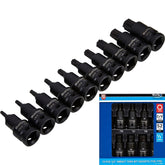 BlueSpot Impact Key Torx 1/2" Drive Bit Socket Set T20 - T70 Bits 10pc